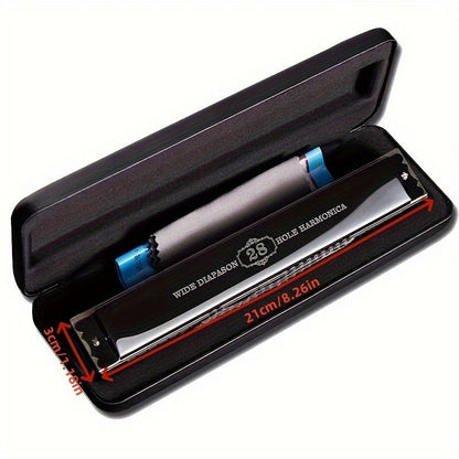 Black 28-hole harmonica, double-row harmonica, professional harmonica, diatonic harmonica, music accessory, V1102-778-BLA-28573