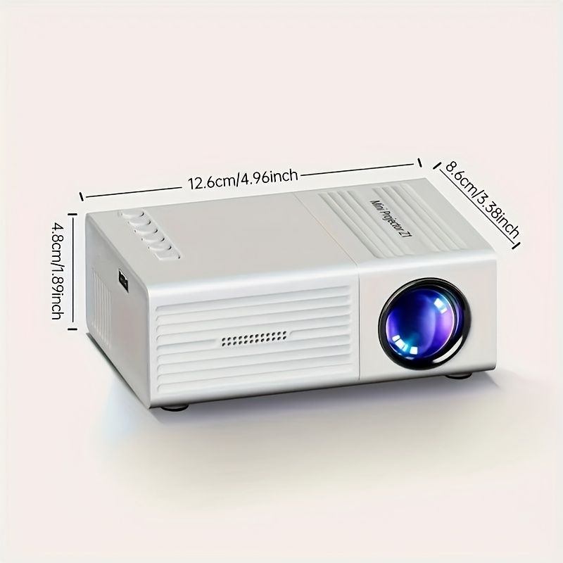 80-inch projector, LED projector, remote control projector, USB phone link projector, home entertainment V1102-787-WHI-21431
