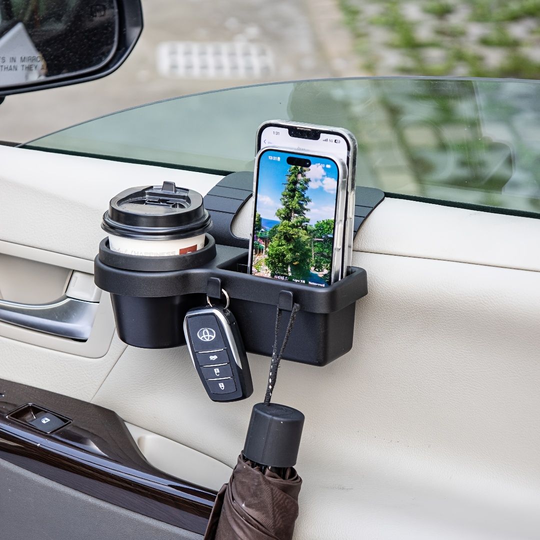 car door storage, cup holder organizer, car accessories, car interior organization, car essentials, car V1102-800-61487