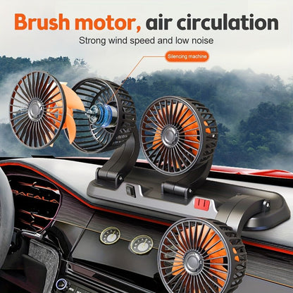 3-Head Car Circulating Fan with Multi-Directional Airflow V1102-800-BLA-11523