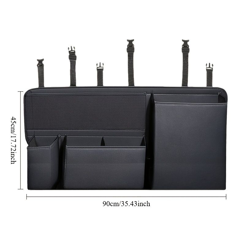 car trunk organizer, car storage, car accessories, high quality organizer, multiple compartments, trunk V1102-805-BLA-29863