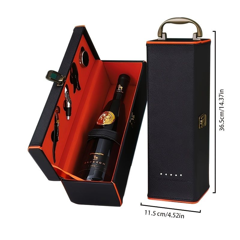Black wine gift set, wine accessories, wine carry case, Australian wine lover gift, essential wine tools, V1102-970-55653