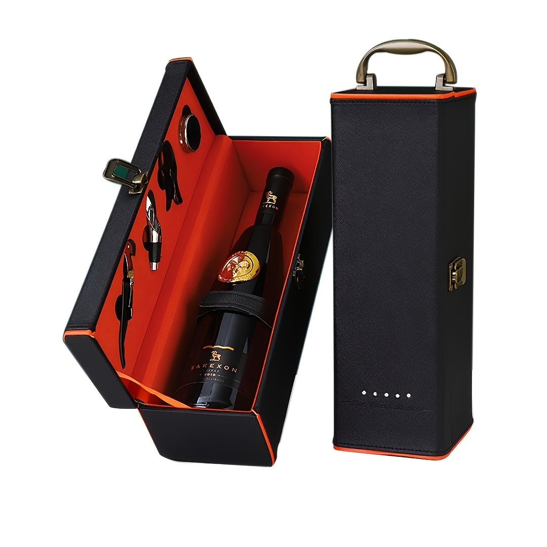 Black wine gift set, wine accessories, wine carry case, Australian wine lover gift, essential wine tools, V1102-970-55653