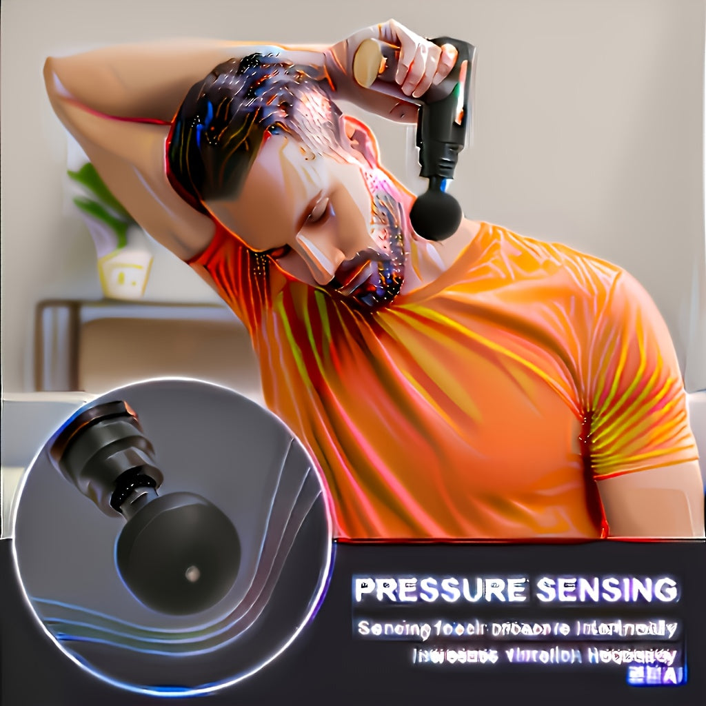 Black**Portable Deep Tissue Massager | 6-Speed & 4 Heads & 15-Min Timer|Professional Muscle Recovery, Anytime V1102-AMY001