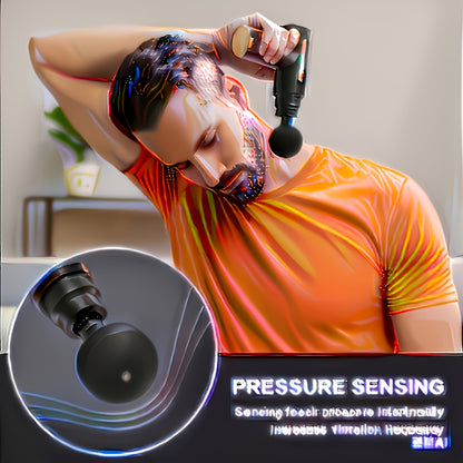 Black**Portable Deep Tissue Massager | 6-Speed & 4 Heads & 15-Min Timer|Professional Muscle Recovery, Anytime V1102-AMY001