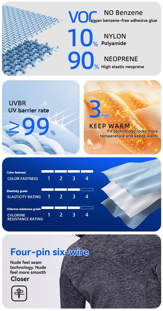 2MM jellyfish suit diving wet clothes jellyfish suit snorkeling swimsuit super elastic skin-friendly 2-piece V1102-AQ-012-XXL