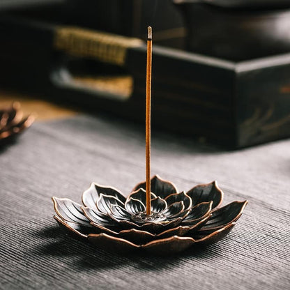 Incense Burner, Incense Holder for Sticks, Brass Lotus Incense Stick Holder and Detachable Ash Catcher V1102-B08F3N436X