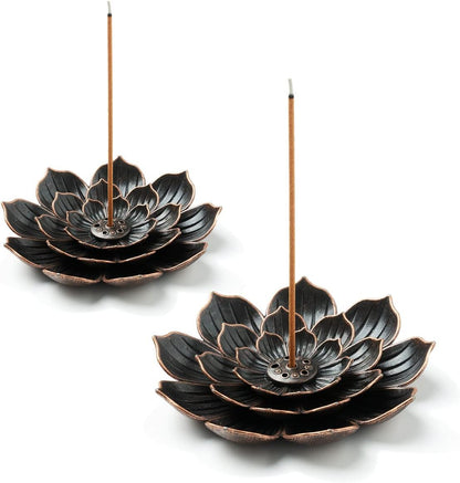 2 Pack Incense Burner, Incense Holder for Sticks, Brass Lotus Incense Stick Holder V1102-B08F3N4H94