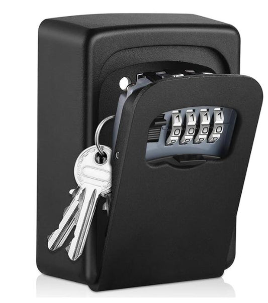 Wall-mounted Key Lock Box, Outdoor 4-Digit Weatherproof Lock Box, Large Capacity Lock Box for 5 Keys, Key V1102-B09YV22XDY