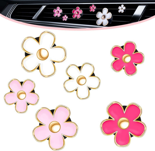 6 PCS Car Air Vent Clips Colorful Daisy Flower Car Air Freshener Clip Air Conditioning Outlet Clip for Car V1102-B0C9Z62SZW