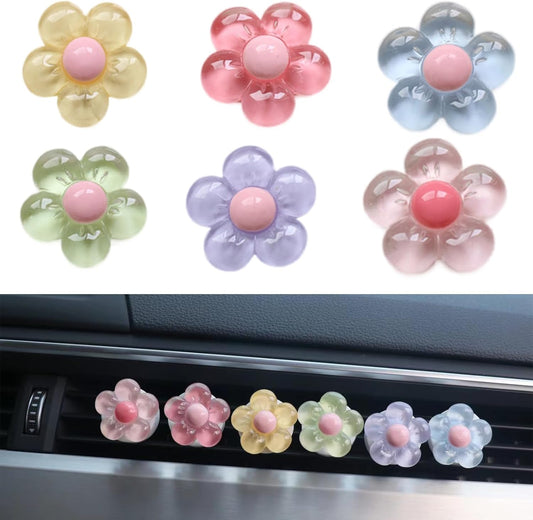 6 Pieces Car Accessories for Women, Flower Vent Clamp Air Conditioner Socket Decoration Car Interior Pendant, V1102-B0CR6QCXMQ