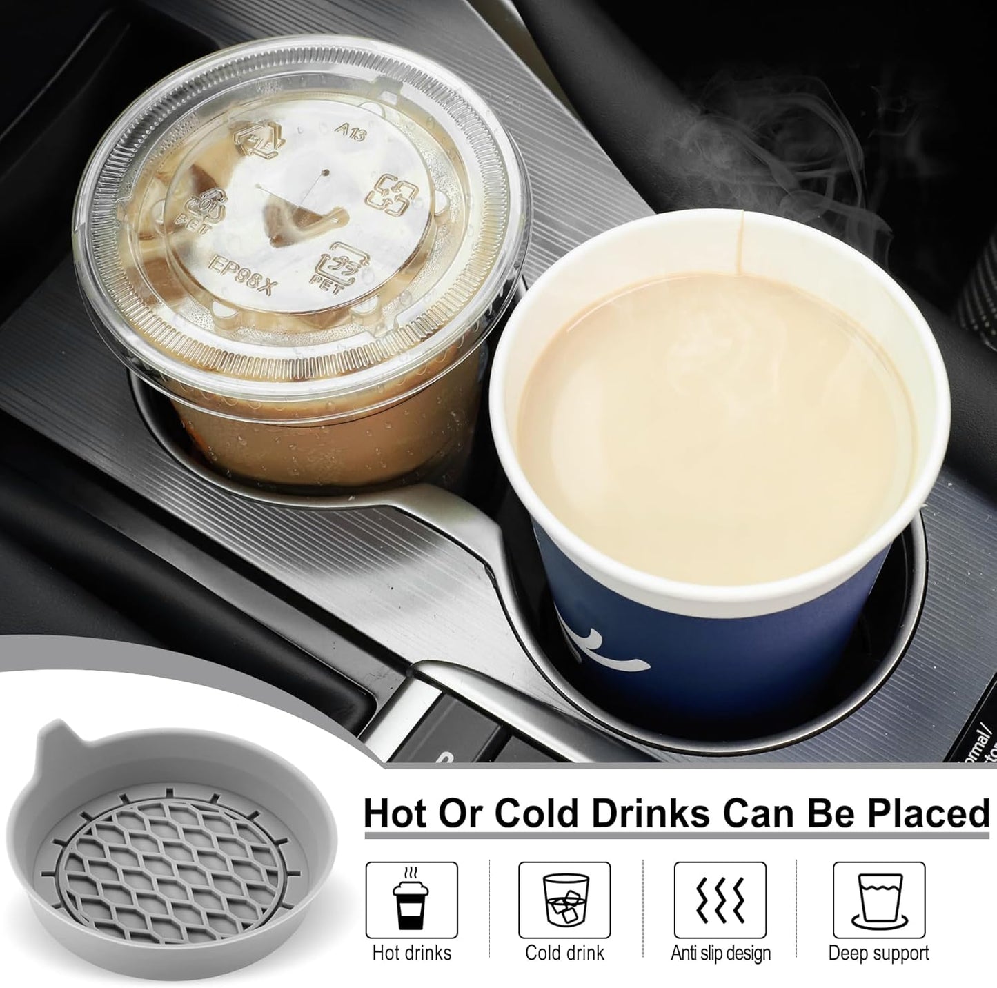 Car Cup Holder Coaster, Silicone Cup Holder Insert, Universal Anti-Slip Cup Holder, Auto Accessories Interior V1102-B0CWQ78C9F