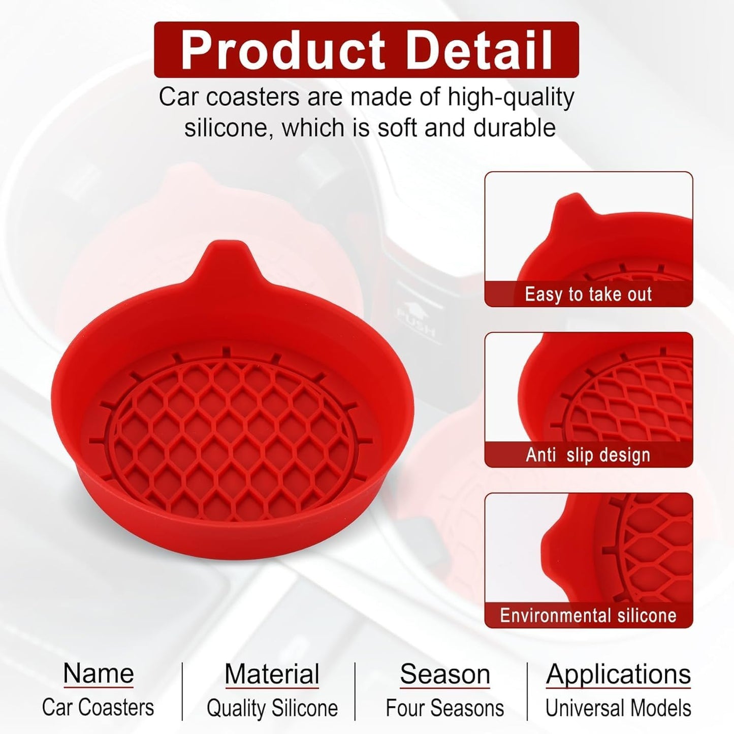 Car Cup Holder Coaster, Silicone Cup Holder Insert, Universal Non-Slip Cup Holder, Auto Accessories Interior V1102-B0CWQ7JGCV