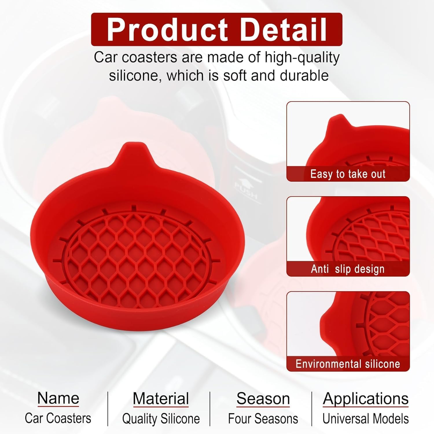 Car Cup Holder Coaster, Silicone Cup Holder Insert, Universal Non-Slip Cup Holder, Auto Accessories Interior V1102-B0CWQ7JGCV