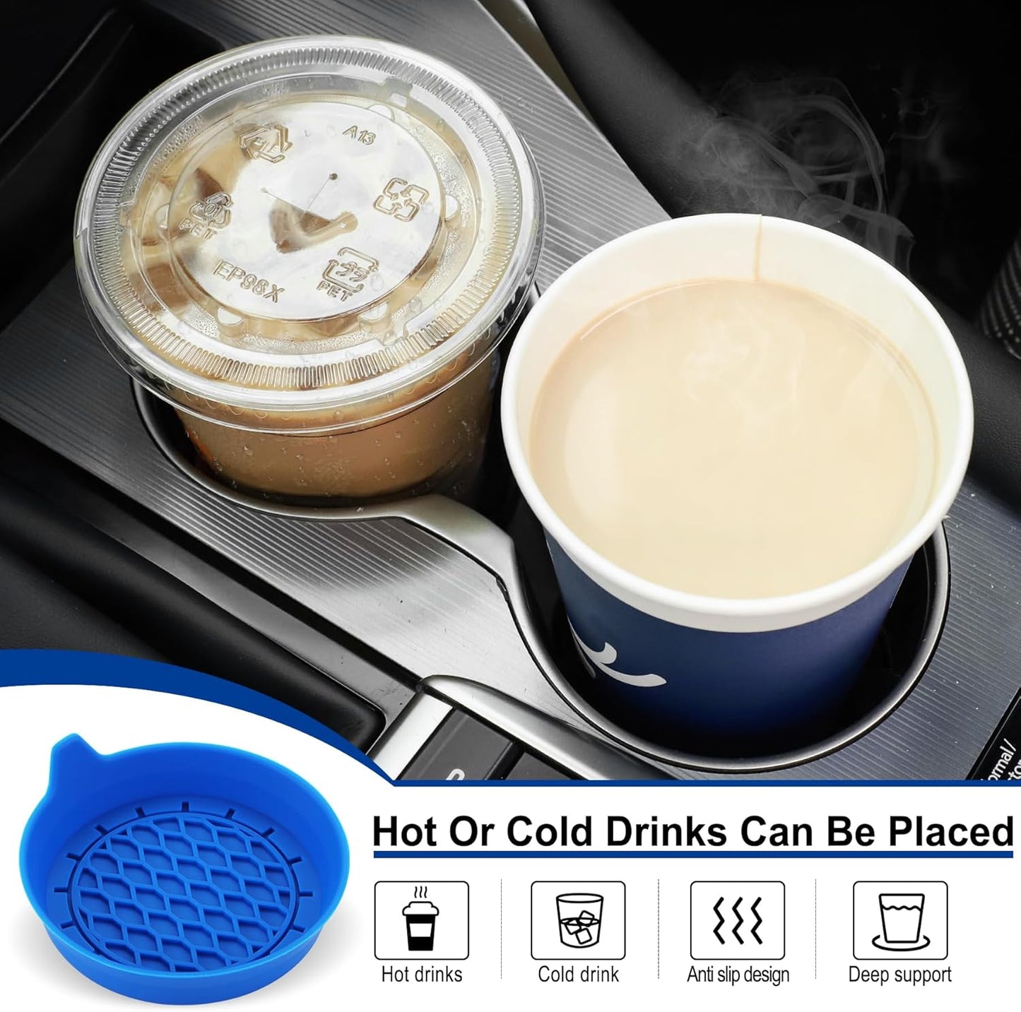 Car Cup Holder Coaster, Silicone Cup Holder Insert, Universal Non-Slip Cup Holder, Auto Accessories Interior V1102-B0CWQ8167J