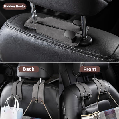 Car Headrest Hook, Car Hook for Wallet & Bag, Car Wallet Hook (Grey - Pack of 2) V1102-B0CX1C2CHY