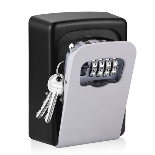Wall-mounted Key Lock Box, Outdoor 4-Digit Weatherproof Lock Box, Large Capacity Lock Box for 5 Keys, Key V1102-B0DFW6S3W8