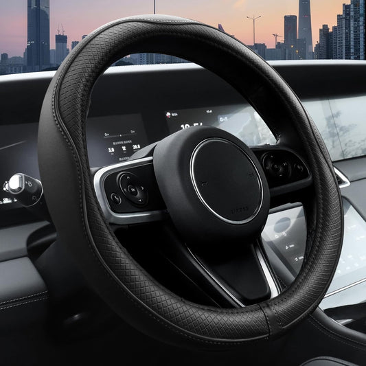 Car Steering Wheel Cover, Microfiber Leather Steering Wheel Cover with Non-Slip Lining, Universal 14.5-15 V1102-B0DHRNXCX4