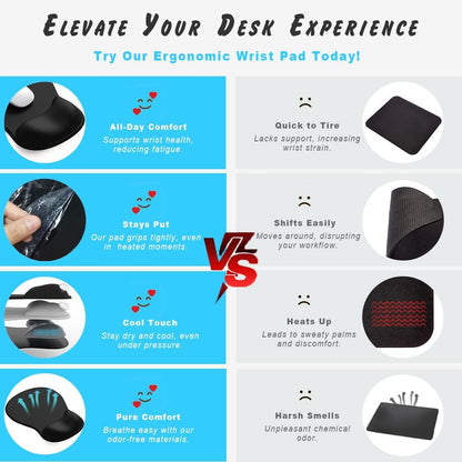Gel Wrist Rest Mouse Pad - Ergonomic Office Mouse Pad with Wrist Support - Non-Slip Design Desktop Accessory V1102-B0DK4GRHXM