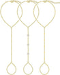 3PCS 14K Gold-Plated Hand Chain Bracelets for Women, Stack Bracelets Set Adjustable, Trendy Dainty Ring V1102-B0FD38Q4DJ