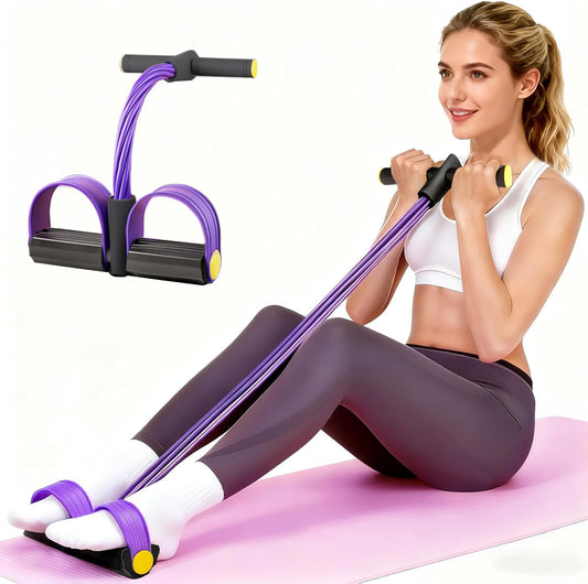 Pedal Resistance Bands with Handles, Upgrade 6-Tubes Manual Tension Training Pedal, Natural Rubber Foot Pedal V1102-B0FMNBJKWH