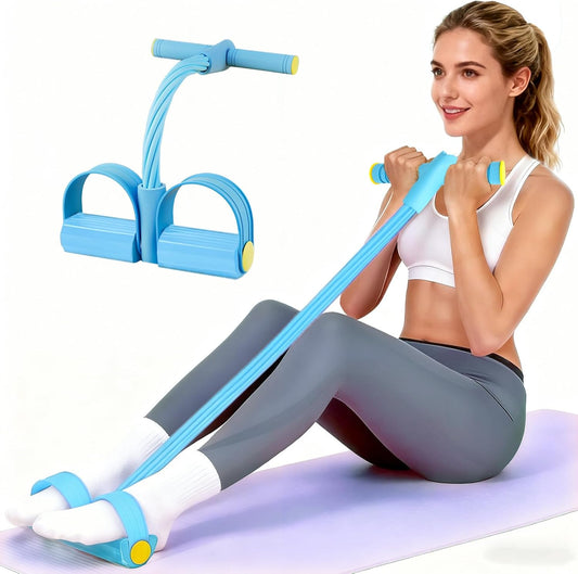 Pedal Resistance Bands with Handles, Upgrade 6-Tubes Manual Tension Training Pedal, Natural Rubber Foot Pedal V1102-B0FMQ4LPWP