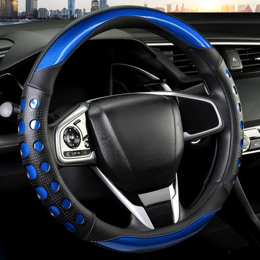 PU Leather Car Steering Wheel Cover with Non-Slip Grip, Suitable for Both Men and Women, Universal Fits V1102-B0FQWFCJ7T