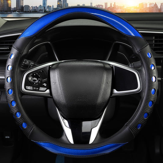 PU Leather Car Steering Wheel Cover with Non-Slip Grip, Suitable for Both Men and Women, Universal Fits V1102-B0FQWFCJ7T