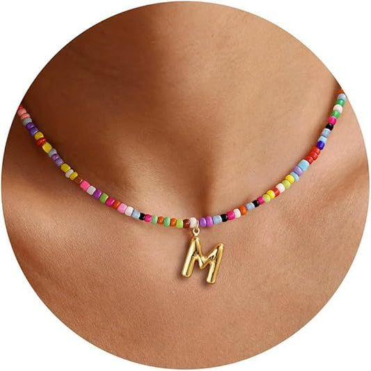 Colorful Initial Necklaces Graduation Gifts for Girls Kids Teens, 6-18 Year Old Girl Birthday Gift Teen Girl V1102-B0FR39KJML