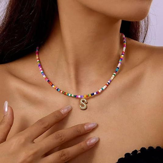 Colorful Initial Necklaces Graduation Gifts for Girls Kids Teens, 6-18 Year Old Girl Birthday Gift Teen Girl V1102-B0FR3JF759
