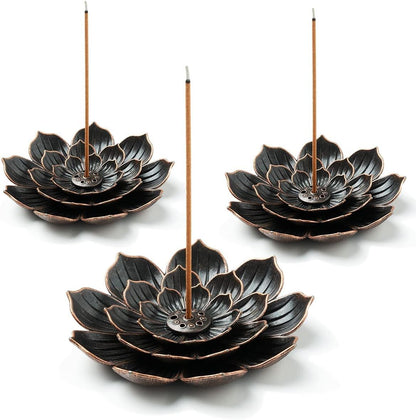 3 Pack Brass Lotus Incense Holder, Incense Sticks Burner, Incense Ash Catcher V1102-B0FSKR3JGT