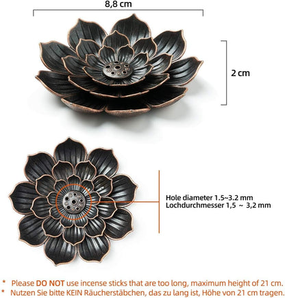 3 Pack Brass Lotus Incense Holder, Incense Sticks Burner, Incense Ash Catcher V1102-B0FSKR3JGT
