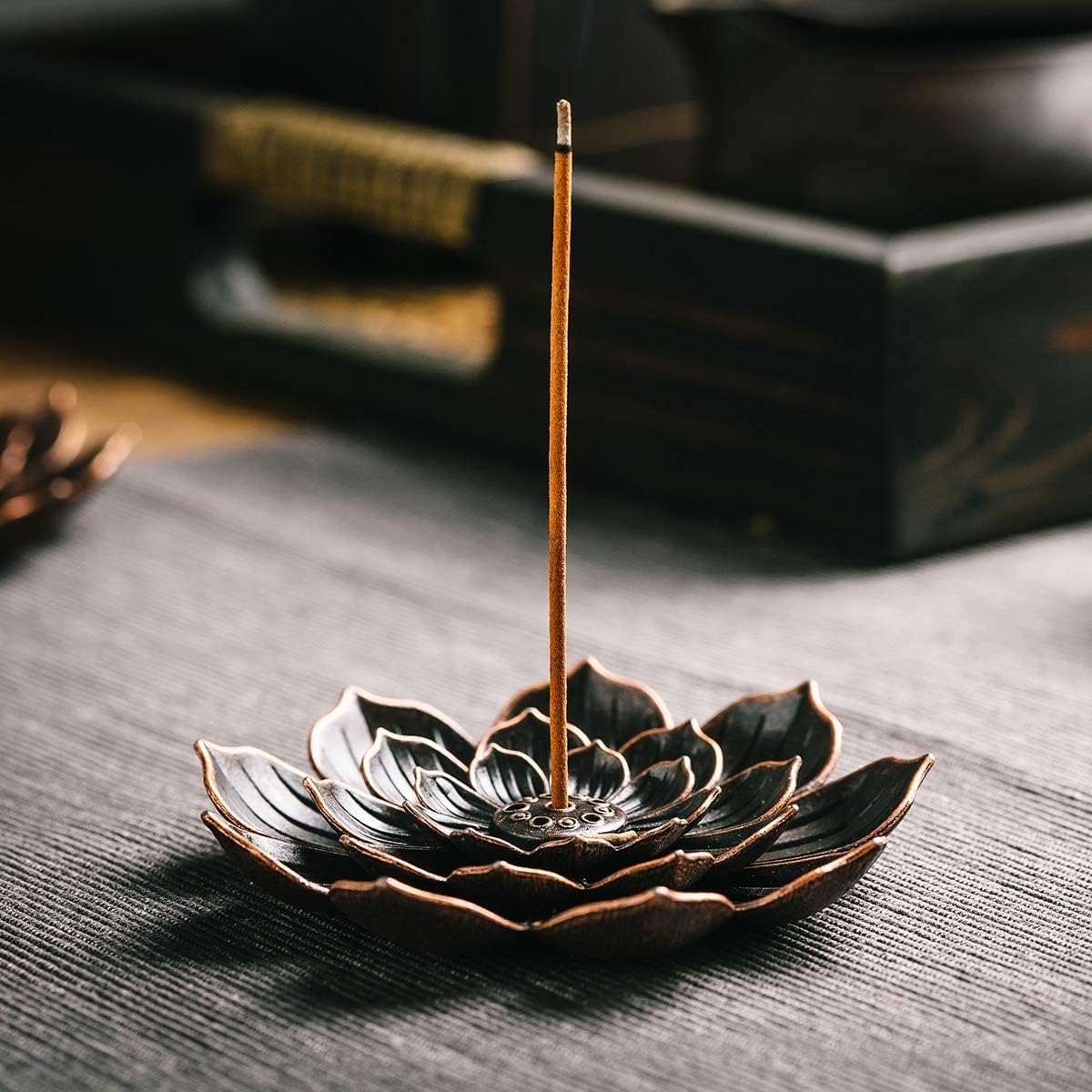 3 Pack Brass Lotus Incense Holder, Incense Sticks Burner, Incense Ash Catcher V1102-B0FSKR3JGT