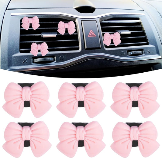 6pcs Pink Bow Car Vent Clamp, Cute Air Freshener Clamp, Pink Bow Auto Accessories, Coquette Air Air V1102-B0FW3XMYGM