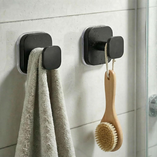 Suction Cup Hooks for Inside Shower,Heavy Duty Reusable No-Drill Hooks for Bathroom V1102-B0G5N9PSBK