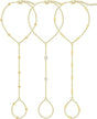 3PCS 14K Gold-Plated Hand Chain Bracelets for Women, Stack Bracelets Set Adjustable, Trendy Dainty Ring V1102-B0GG9XK396