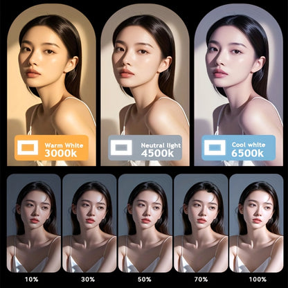 Smart Dual-Mode Fill Light|One-Touch Color Temperature Switching + Stepless Dimming, Portable Ring Light with V1102-BGD001