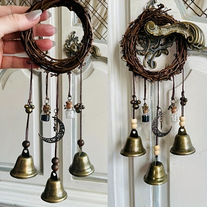 Bell Door Handle Protector Pendant, Vine-style Wind Chime, Witch Prayer Crystal Wind Chime, Home Decor V1102-BSLD001