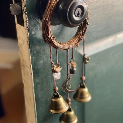 Bell Door Handle Protector Pendant, Vine-style Wind Chime, Witch Prayer Crystal Wind Chime, Home Decor V1102-BSLD001