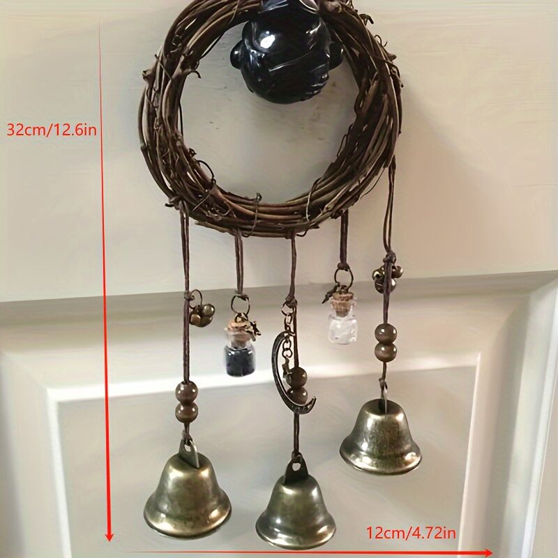 Bell Door Handle Protector Pendant, Vine-style Wind Chime, Witch Prayer Crystal Wind Chime, Home Decor V1102-BSLD001