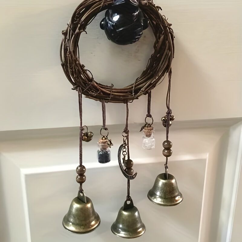 Bell Door Handle Protector Pendant, Vine-style Wind Chime, Witch Prayer Crystal Wind Chime, Home Decor V1102-BSLD001