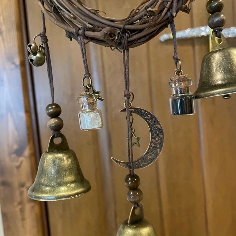 Bell Door Handle Protector Pendant, Vine-style Wind Chime, Witch Prayer Crystal Wind Chime, Home Decor V1102-BSLD001