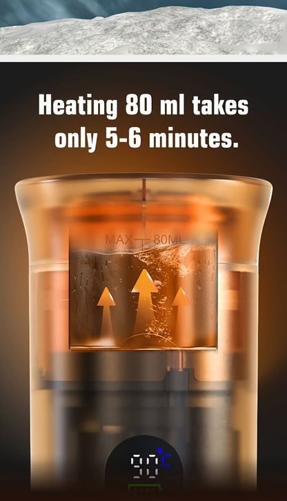 BALCK Upgraded Portable Coffee Maker with Temperature and Power Display, USB-C Charging, Self-Heating & Cold V1102-BXSKFJ001