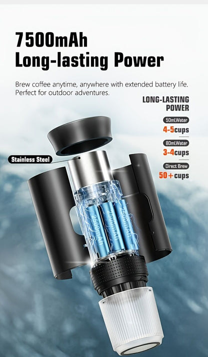 BALCK Upgraded Portable Coffee Maker with Temperature and Power Display, USB-C Charging, Self-Heating & Cold V1102-BXSKFJ001