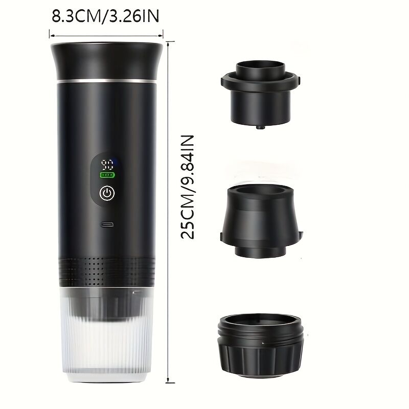 BALCK Upgraded Portable Coffee Maker with Temperature and Power Display, USB-C Charging, Self-Heating & Cold V1102-BXSKFJ001