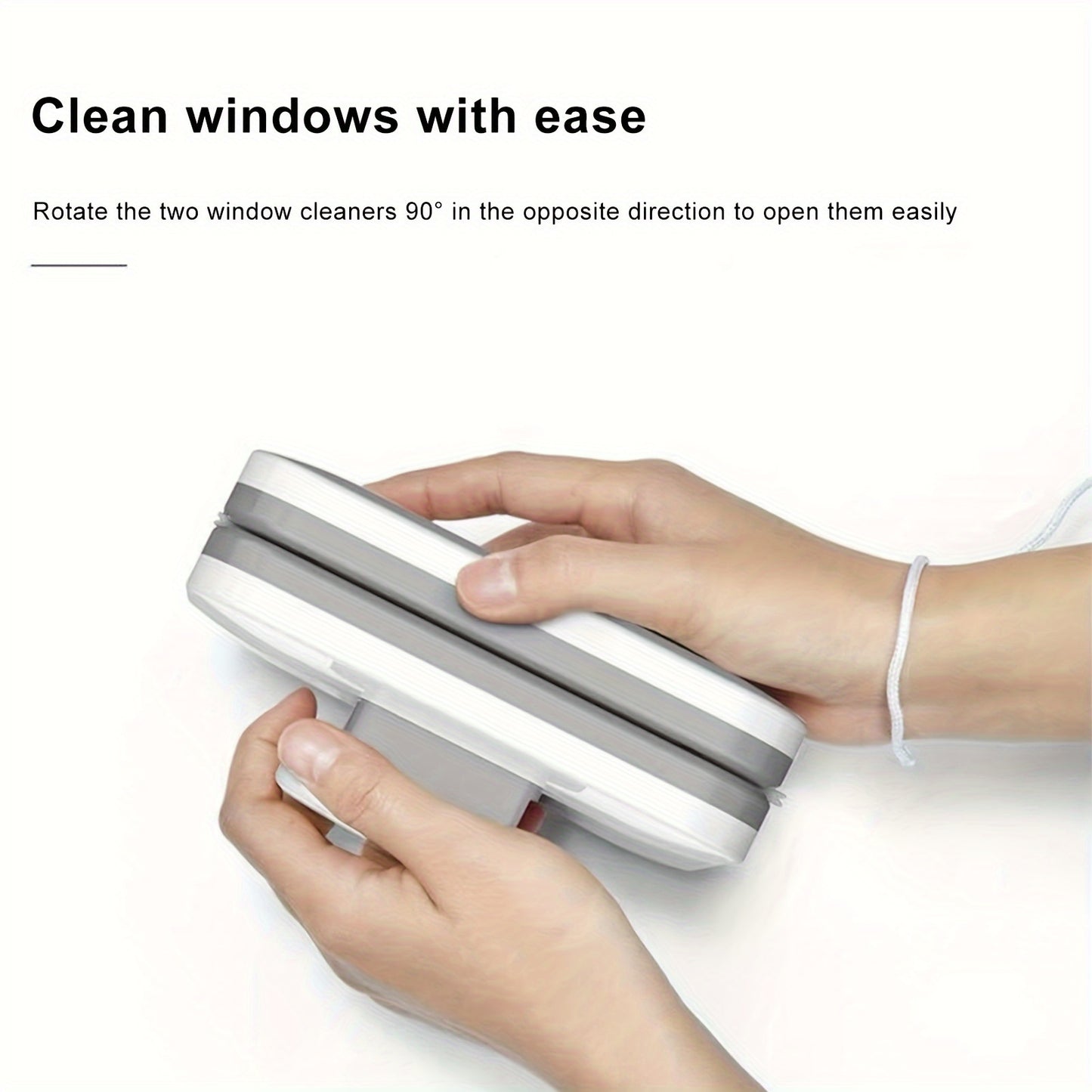 "Turn & Clean: The 90 degrees Rotating Window Cleaner That Does Both Sides at Once!" V1102-CBLSJ001