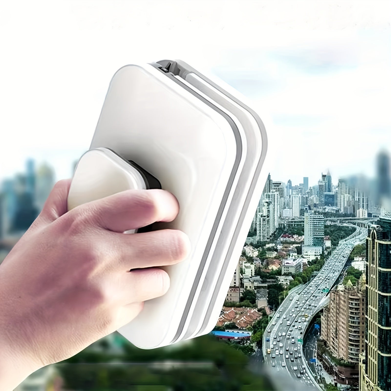"Turn & Clean: The 90 degrees Rotating Window Cleaner That Does Both Sides at Once!" V1102-CBLSJ001