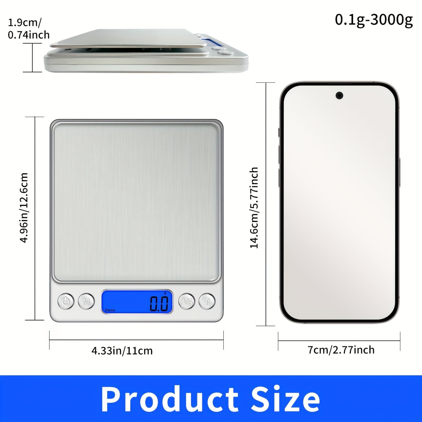 Food Scale, Kitchen Scale - Digital Weight Display in Grams and Ounces, High-Precision Electronic V1102-CFC001