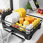 Dish Drying Rack - Multi-Functional Dish Rack for Kitchen Counter with Cutlery Holder, Rust-Proof Storage V1102-COLORBLACK