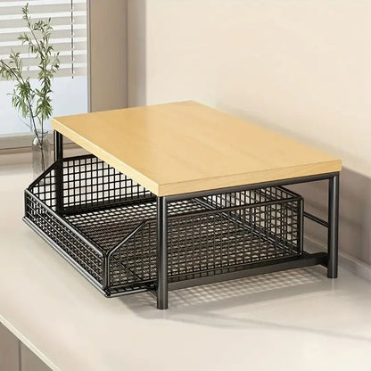 Modern Kitchen Microwave Shelf with Drawer: Sturdy and solid structure, designed to save counter space for V1102-CTSZWJ001